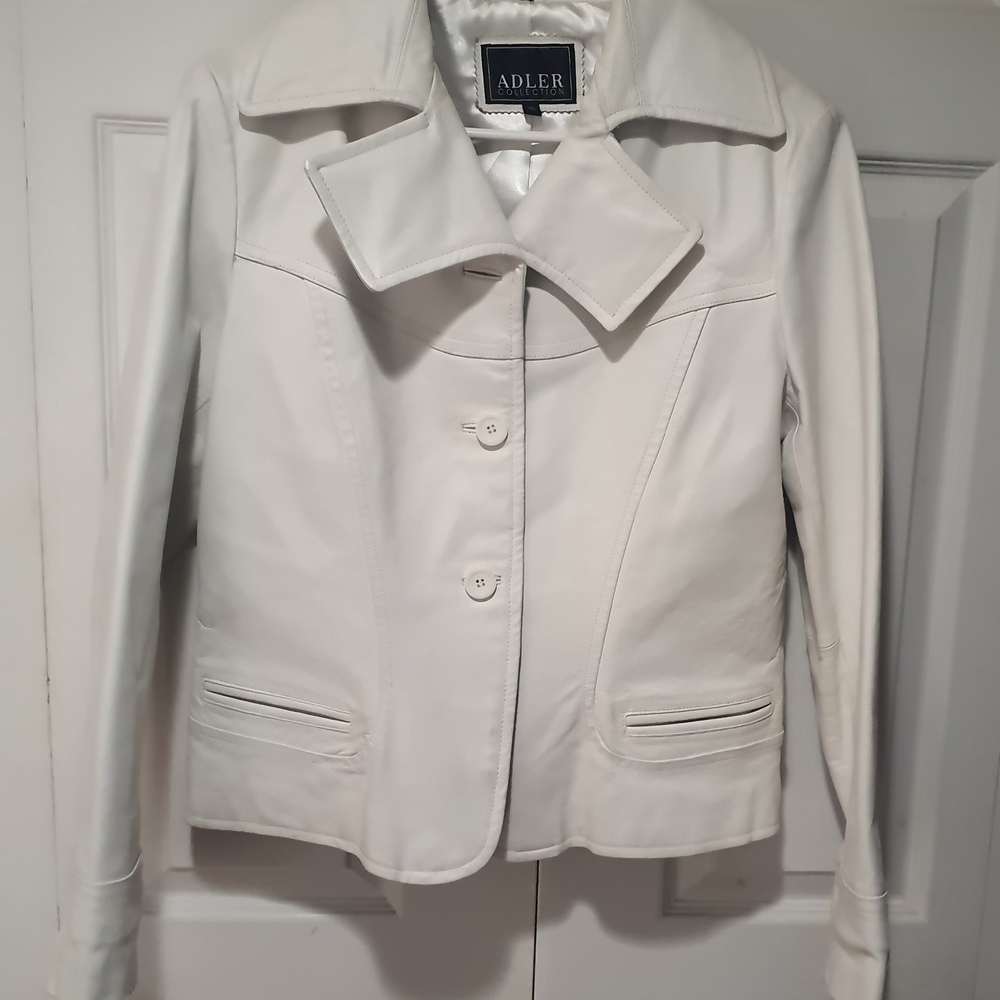 Adler Women's Cream Leather Jacket